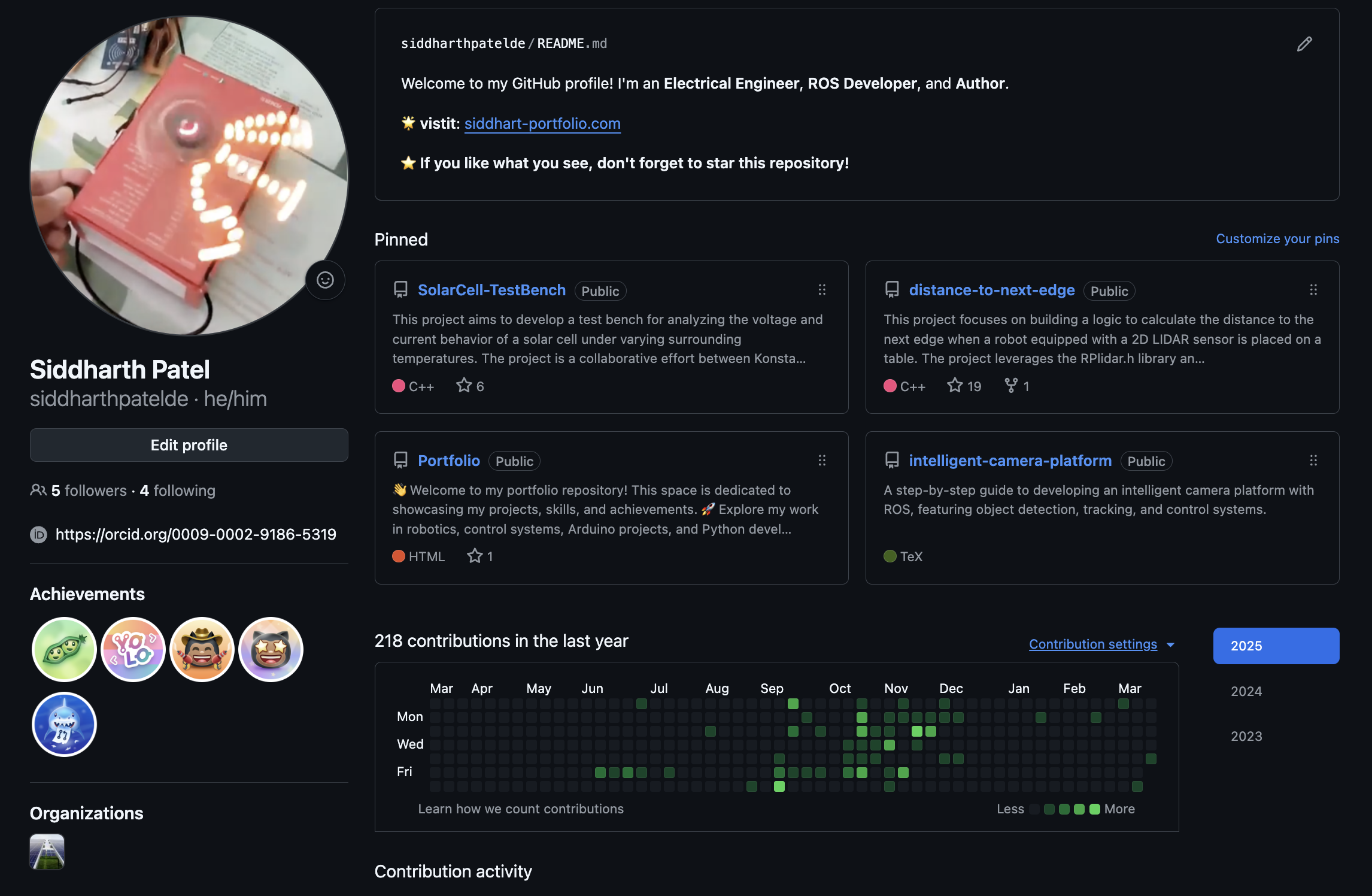 GitHub profile preview